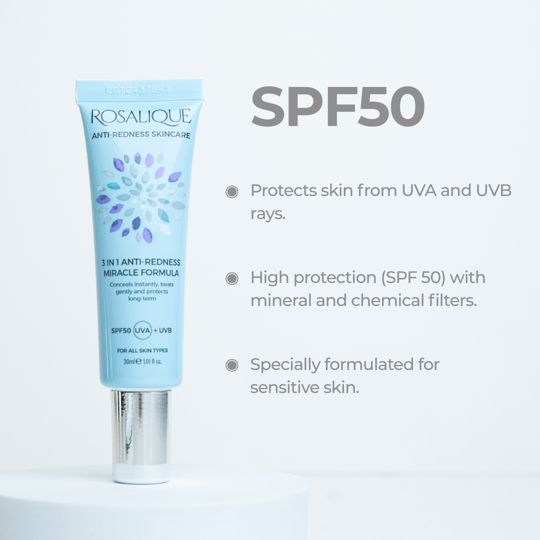 Rosalique 3 in 1 Anti-Redness Miracle Formula SPF50